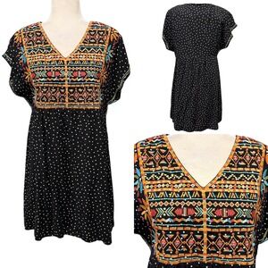 Savanna Jane Mini Dress Women S Polka Dot Boho Embroidered Babydoll Cottagecore